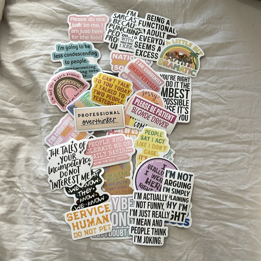 VINYL WATERPROOF STICKERS FOR WATER BOTTLES (STANLEY CUPS) SET OF 30